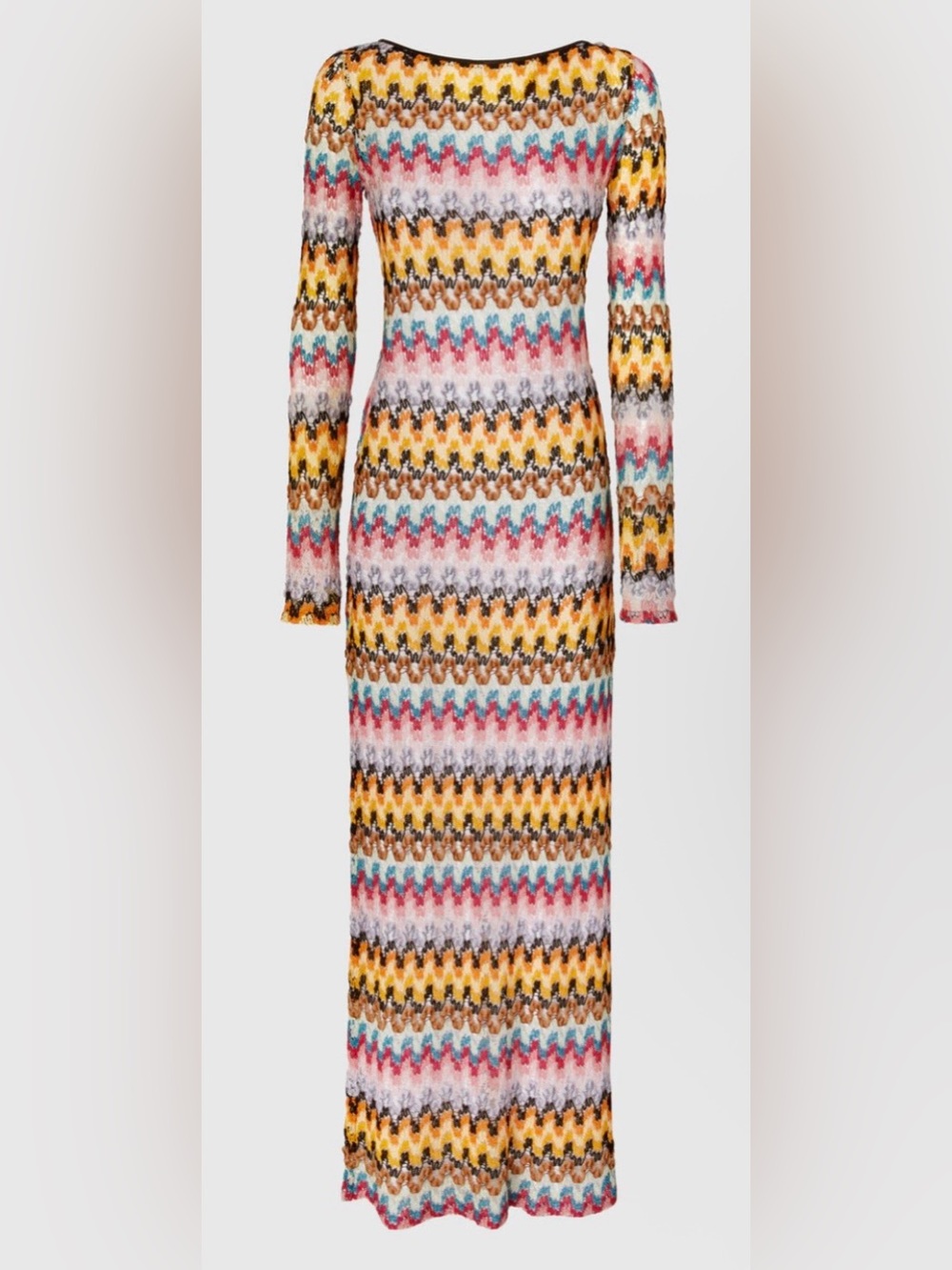 Missoni Multicolor Zigzag Knit Maxi Dress